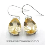 Cercei citrin lacrima fatetata 10/14 mm