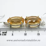 Cercei citrin oval fatetat 10/14 mm