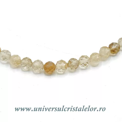 Colier citrin rotund fatetat -5,6mm Colier citrin rotund fatetat -5,6mm