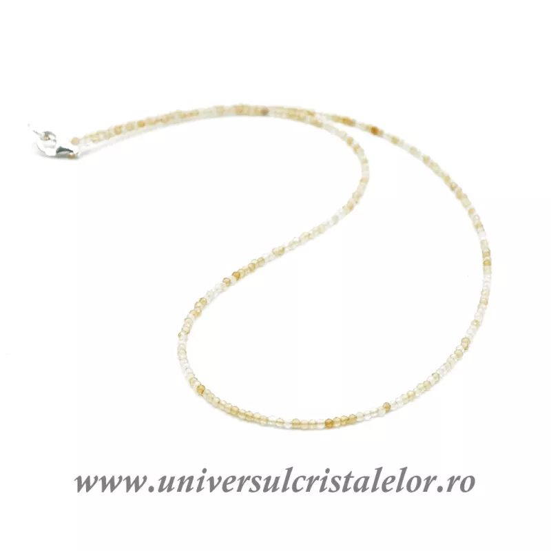 Colier citrin rotund fatetat 1,9 mm