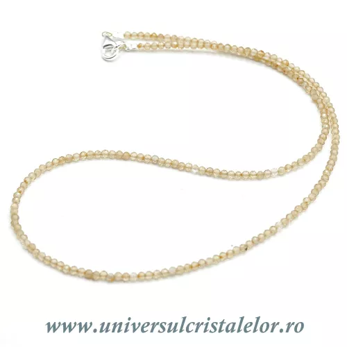 Colier citrin rotund fatetat - 2,5 mm Colier citrin rotund fatetat - 2,5 mm