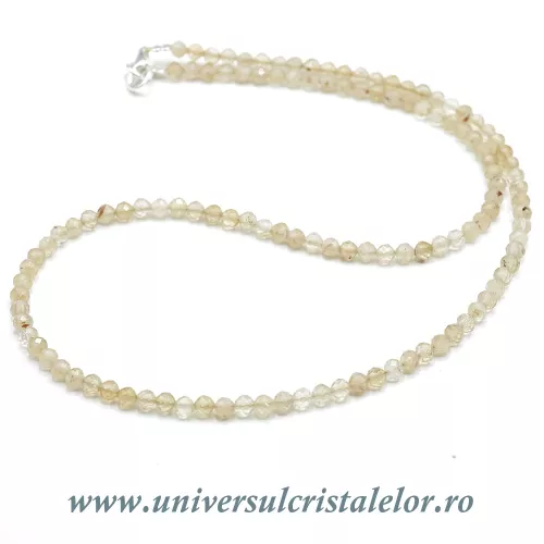 Colier citrin rotund fatetat - 3,7 mm Colier citrin rotund fatetat - 3,7 mm