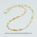 Colier citrin rotund fatetat - 3 mm