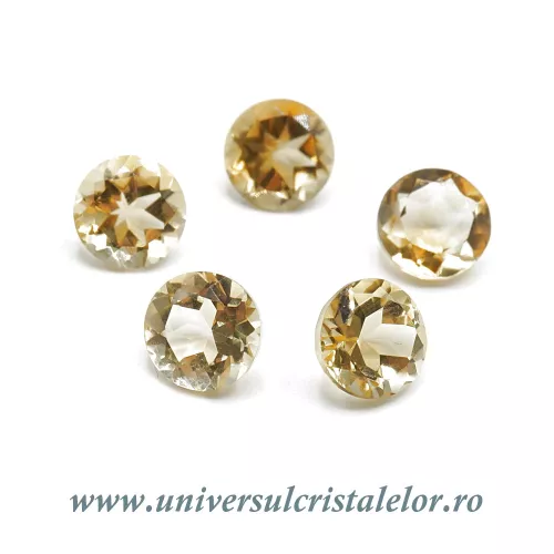 Citrin fatetat rotund 8 mm Citrin fatetat rotund 8 mm