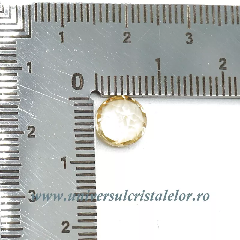 Citrin fatetat rotund 8 mm Citrin fatetat rotund 8 mm