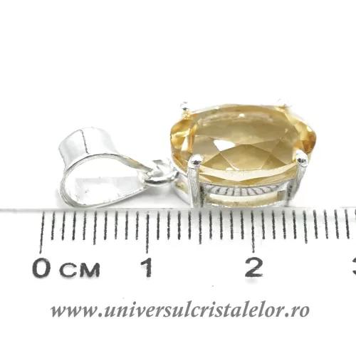 Pandantiv citrin oval fatetat m2