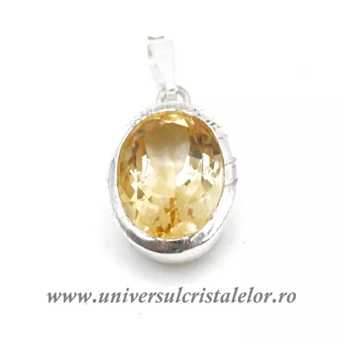 Pandantiv citrin oval fatetat m3
