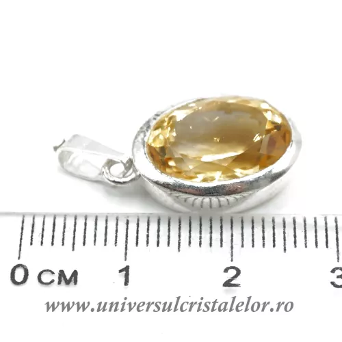 Pandantiv citrin oval fatetat m3