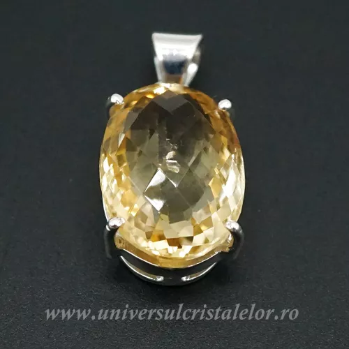 Pandantiv oval fatetat citrin