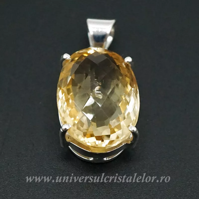 Pandantiv oval fatetat citrin