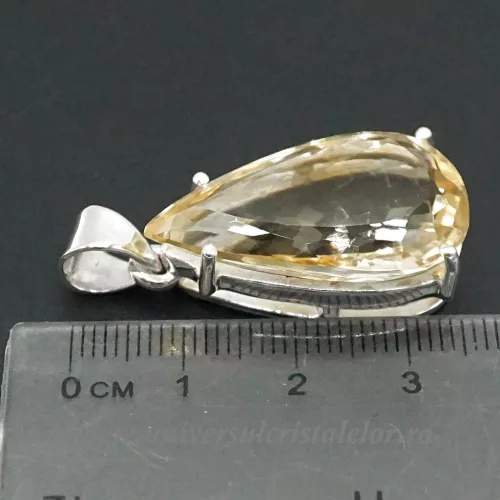 Pandantiv lacrima citrin natural