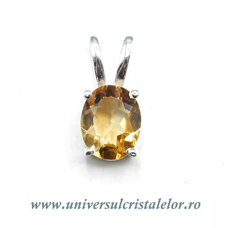 Pandantiv citrin oval fatetat - 8/9mm Pandantiv citrin oval fatetat - 8/9mm