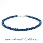 Bratara cobalt aura rotund fatetat - 3,2 mm Bratara cobalt aura rotund fatetat - 3,2 mm
