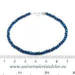 Bratara cobalt aura rotund fatetat - 3,2 mm Bratara cobalt aura rotund fatetat - 3,2 mm