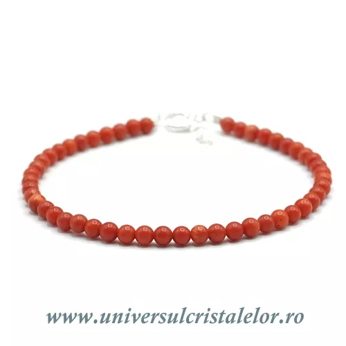 Bratara coral rosu rotund - 3,5mm Bratara coral rosu rotund - 3,5mm