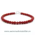 Bratara coral rosu rotund - 4mm