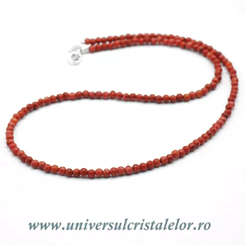 Colier coral rosu rotund - 3 mm Colier coral rosu rotund - 3 mm