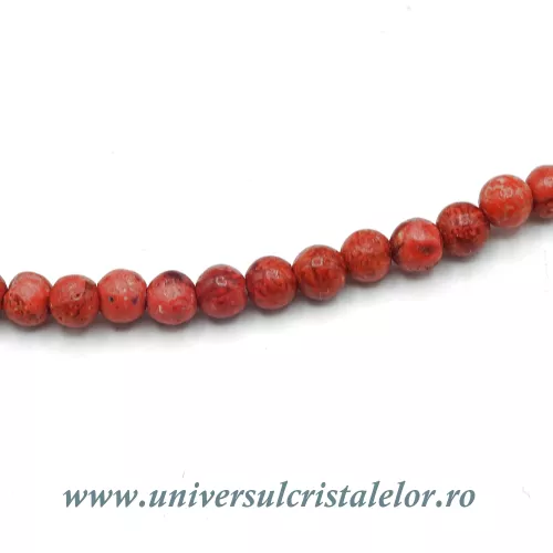 Colier coral rosu rotund - 3 mm Colier coral rosu rotund - 3 mm