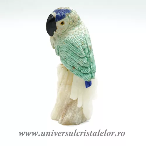 Figurina crisocola papagal m1