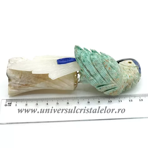 Figurina crisocola papagal m1