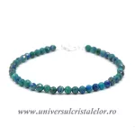 Bratara crisocola cu azurit rotund fatetat - 4,6 mm