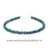 Bratara crisocola cu azurit rotund fatetat - 4,6 mm