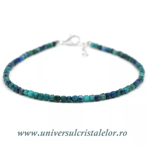 Bratara crisocola cub fatetat - 2,5mm Bratara crisocola cub fatetat - 2,5mm