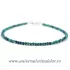 Bratara mixt crisocola si azurit rotund fatetat - 2,4 mm