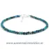 Bratara mixt crisocola si azurit rotund fatetat - 3 mm