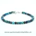 Bratara mixt crisocola si azurit rotund fatetat - 4 mm