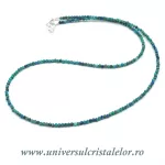 Colier mixt crisocola si azurit rotund fatetat - 2 mm Colier mixt crisocola si azurit rotund fatetat - 2 mm