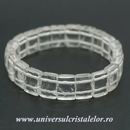 Bratara cristal de stanca dreptunghi fatetat - 9/13 mm Bratara cristal de stanca dreptunghi fatetat - 9/13 mm