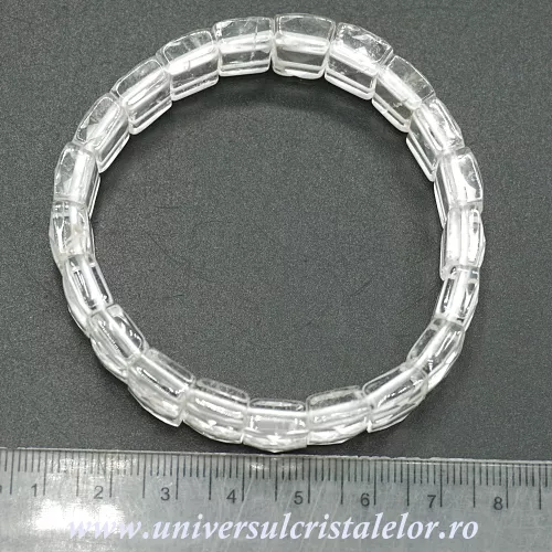 Bratara cristal de stanca dreptunghi fatetat - 9/13 mm Bratara cristal de stanca dreptunghi fatetat - 9/13 mm