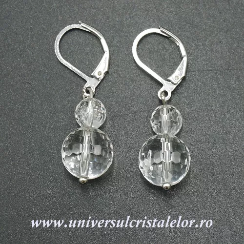 Cercei cristal de stanca rotund fatetat-10mm m03 Cercei cristal de stanca rotund fatetat-10mm m03