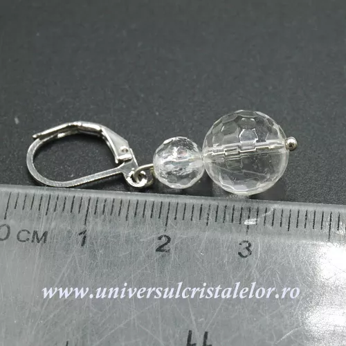 Cercei cristal de stanca rotund fatetat-10mm m03 Cercei cristal de stanca rotund fatetat-10mm m03