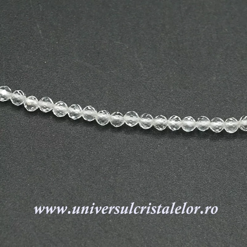 Colier cristal de stanca rotund fatetat - 2.4 mm Colier cristal de stanca rotund fatetat - 2.4 mm