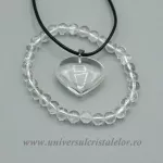Set cristal de stanca bratara si pandantiv cu snur si cutie Set cristal de stanca bratara si pandantiv cu snur si cutie