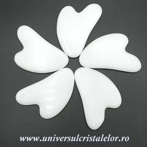 Piatra Gua Sha cuart alb laptos Piatra Gua Sha cuart alb laptos
