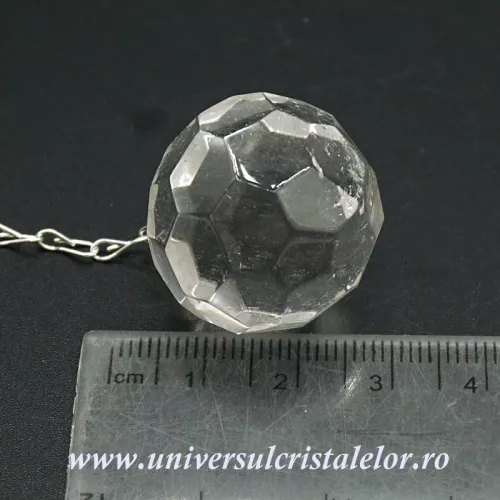 Pendul cristal de stanca sfera fatetata Pendul cristal de stanca sfera fatetata