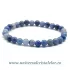 Bratara cuart albastru rotund - 6 mm