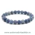 Bratara cuart albastru rotund - 8 mm