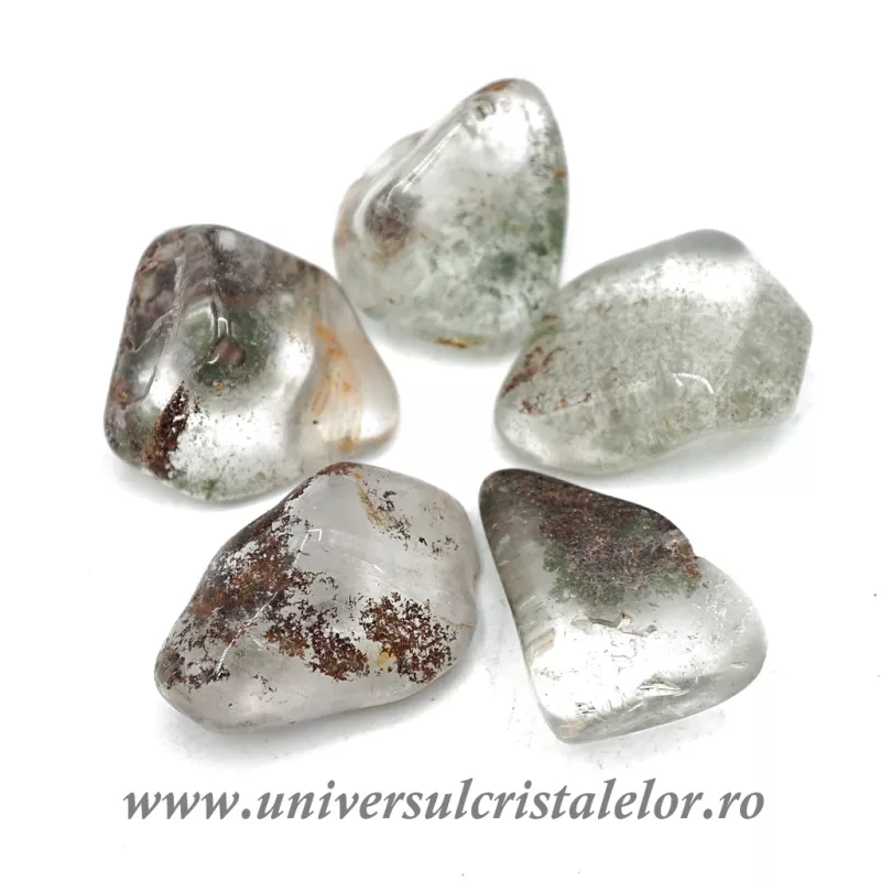 Cuart cu clorit piatra rulata m1