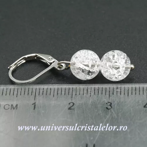 Cercei cuart gheata rotund - 8 mm  Cercei cuart gheata rotund - 8 mm