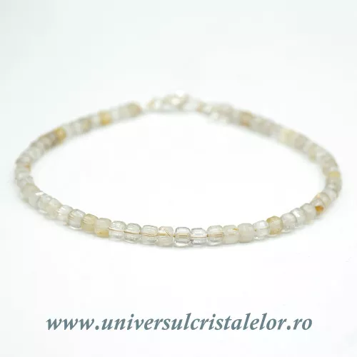 Bratara cuart rutilat cub fatetat - 2,8 mm Bratara cuart rutilat cub fatetat - 2,8 mm