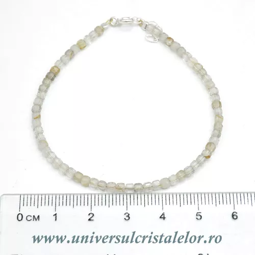Bratara cuart rutilat cub fatetat - 2,8 mm Bratara cuart rutilat cub fatetat - 2,8 mm