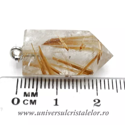 Pandantiv cuart rutilat m3