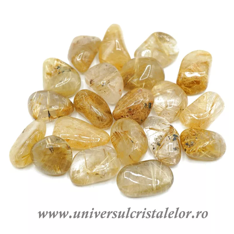 Cuart cu rutil piatra rulata m1