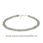 Bratara cuart fumuriu rotund fatetat - 3,3 mm