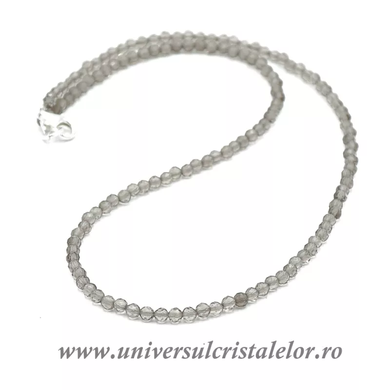 Colier cuart fumuriu rotund fatetat - 3,3 mm