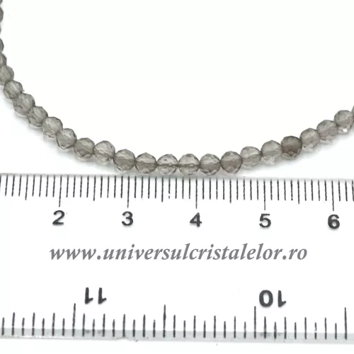 Colier cuart fumuriu rotund fatetat - 3,3 mm